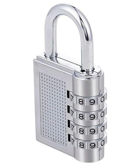 KP2Â® Combination 4 Digit Number Travel Luggage Password Lock For Home Office Gym School Padlock  (Silver)