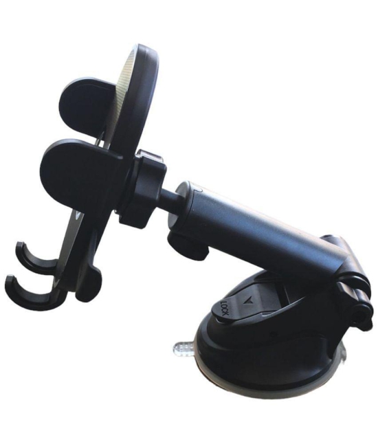 THRIFTKART Dashboard & Windshield Double Clamp Car Mobile Holder - Black