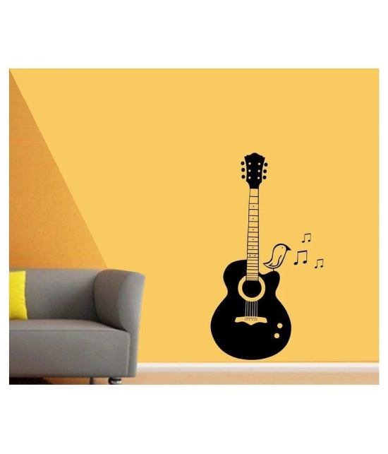 Asmi Collection Feel The Music with Guitar Musical Wall Sticker ( 7 x 40 cms )