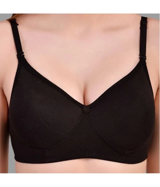 Desiprime - Black Cotton Heavily Padded Womens Everyday Bra ( Pack of 1 ) - None