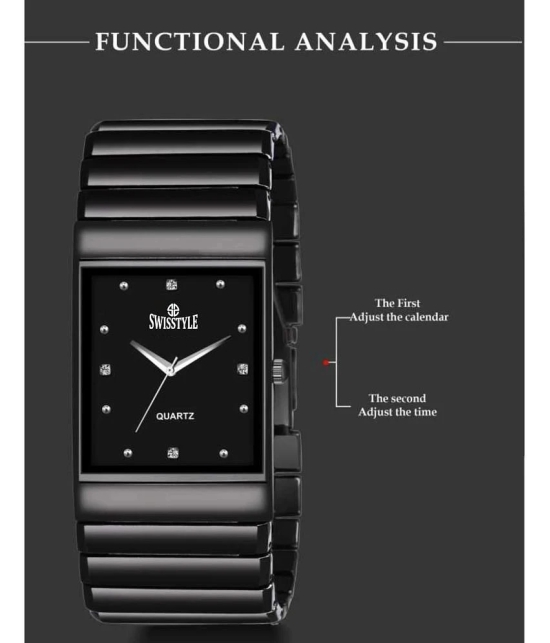 Swisstyle Black Stainless Steel Analog Mens Watch