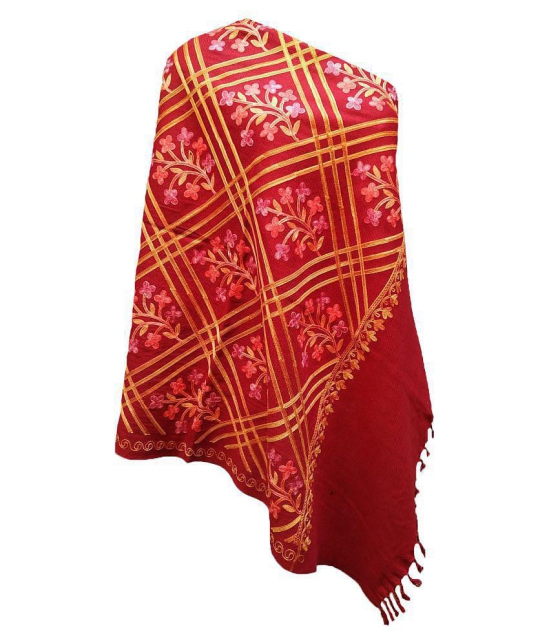 KASHMIRI Maroon Ari Embroidery Shawl