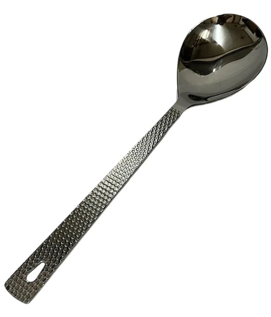 Dynore - Silver Stainless Steel Serving Spoon ( Pack of 5 ) - Silver