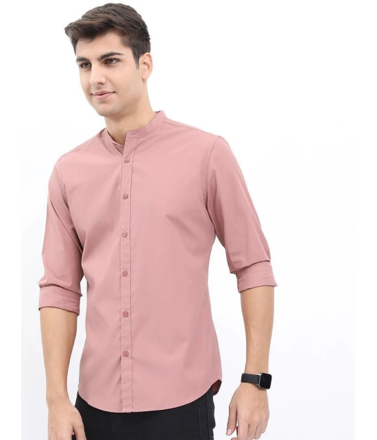 Ketch Polyester Slim Fit Solids Full Sleeves Mens Casual Shirt - Pink ( Pack of 1 ) - None