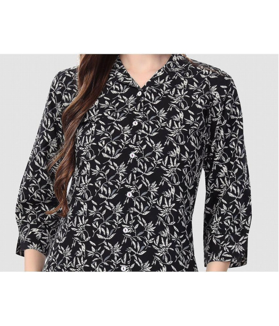 Meher Impex Crepe Printed Shirt Style Women's Kurti - Black ( Pack of 1 ) - None