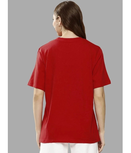 Leotude Red Polyester Oversized Womens T-Shirt ( Pack of 1 ) - None