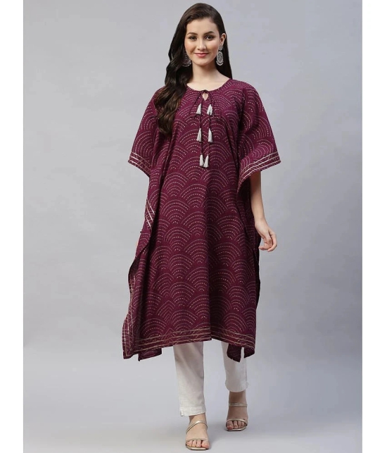 miravan - Magenta Cotton Womens Kaftan Kurti ( Pack of 1 ) - None