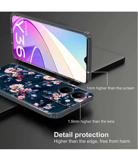 Fashionury Multicolor Printed Back Cover Silicon Compatible For Vivo Y36 ( Pack of 1 )