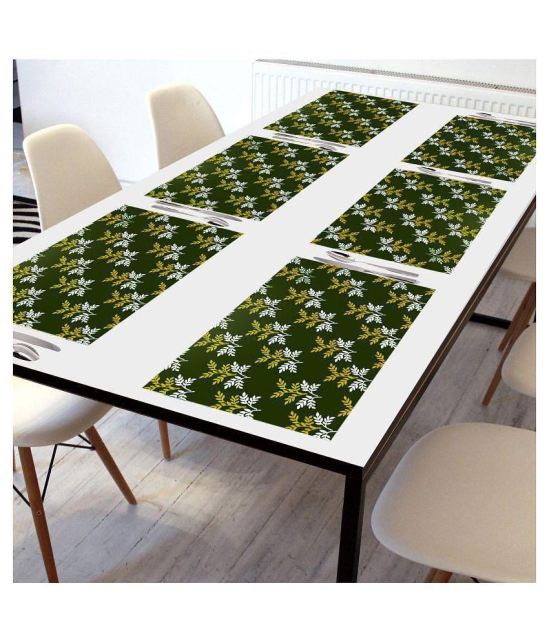 E-Retailer Set of 6 PVC Table Mats - Green