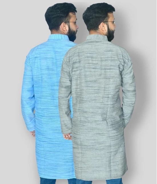 DESHBANDHU DBK - Multi Khadi Mens Kurta ( Pack of 2 ) - None