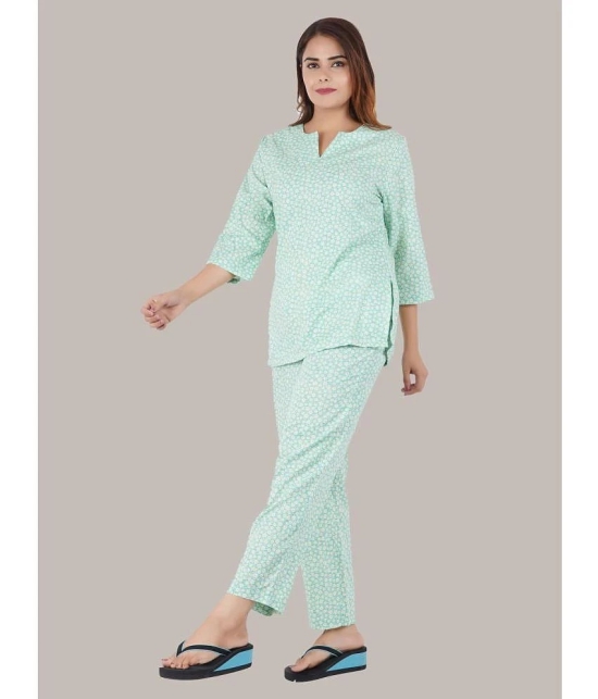 STYLE SHOES - Green Rayon Womens Nightwear Nightsuit Sets ( Pack of 1 ) - None