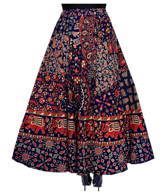 Rangun Cotton A-Line Skirt - Blue - 29-32