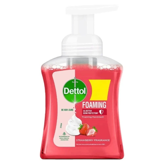 Dettol Foaming Handwash Pump - Strawberry, 250ml Rich Foam Moisturizing Hand Wash Soft on Hands