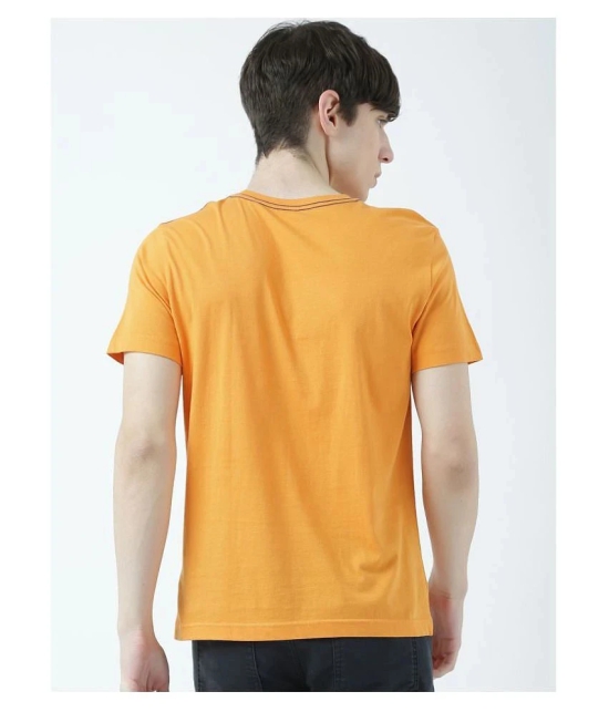 Huetrap Cotton Orange Printed T-Shirt Single Pack - None