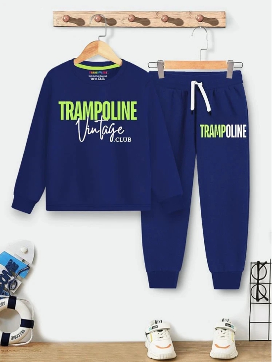 Trampoline Pack of 1 Boys Cotton Blend T-Shirt & Trackpants ( Blue ) - None