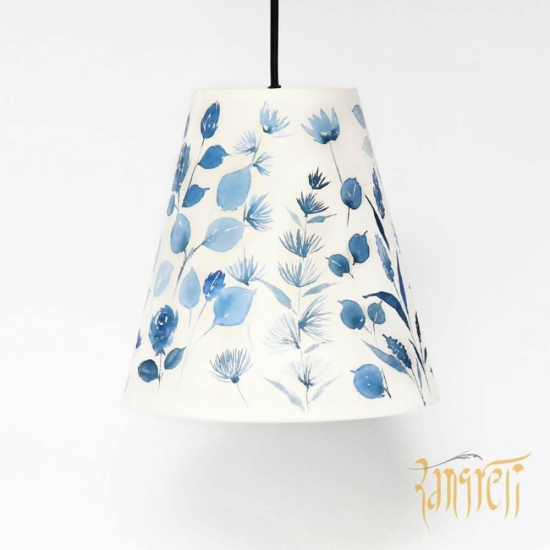 Pendant Lamp - Blue Floral Lamp Shade