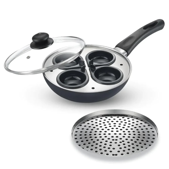 Prestige Omega Deluxe Granite 20 cm Multi-Pan with Egg Poacher & Steamer | Black & Silver