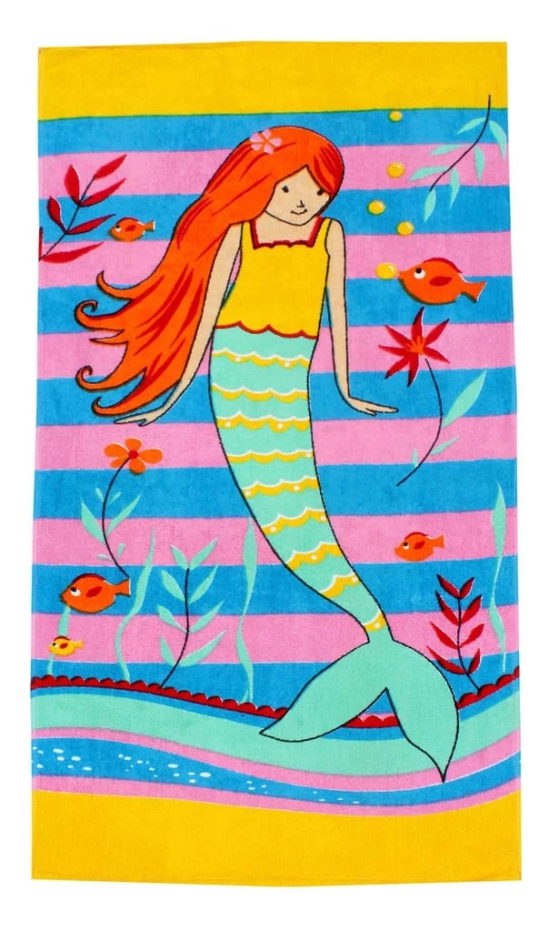 Mandhania Boy's and Girl's Cotton Cartoon Printed Bath Towel, Multicolour