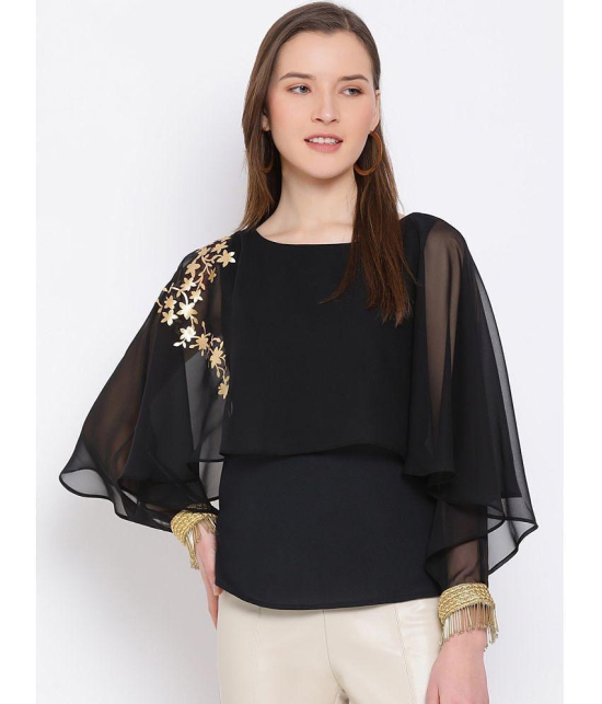 ALL WAYS YOU - Black Polyester Womens Cape Top ( Pack of 1 ) - M