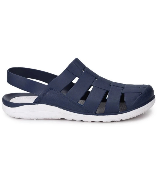 UrbanMark Men Perforated Water-Resistance Clog Sandals- Navy - None