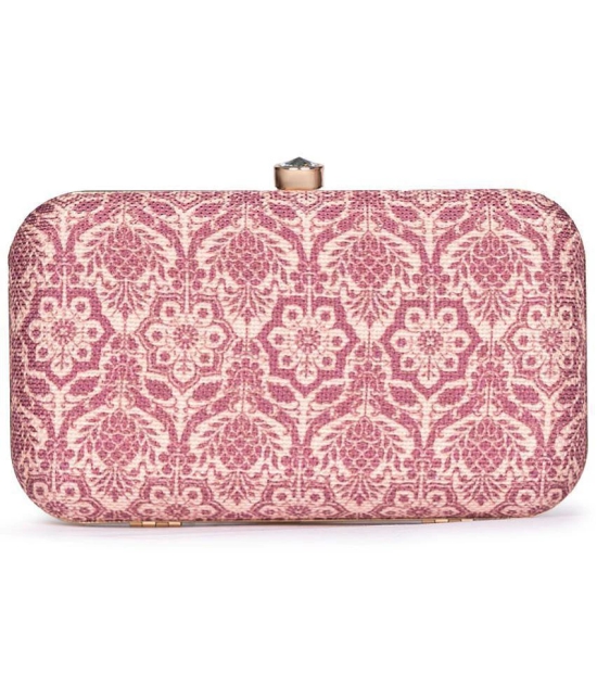 Zouk - Pink Jute Box Clutch - Pink