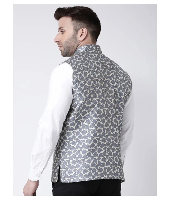 Hangup Grey Polyester Blend Nehru Jacket - None