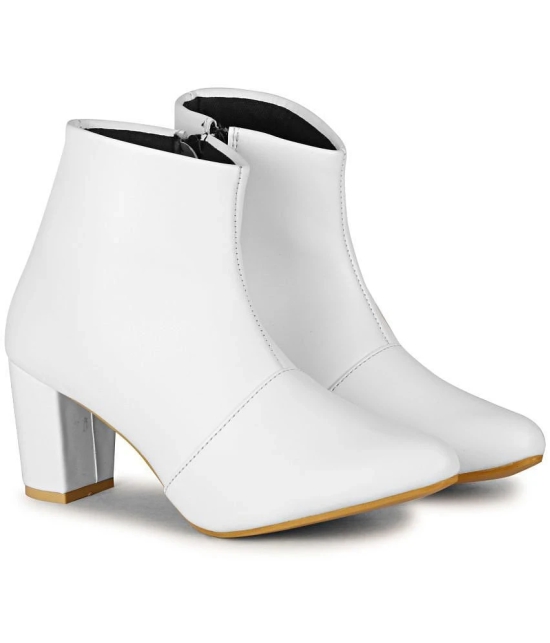 Saheb White Womens Ankle Length Boots - None