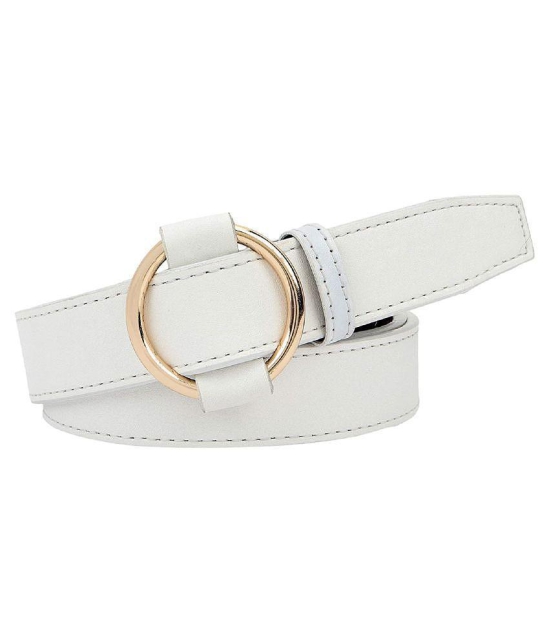 Zacharias White Faux Leather Casual Belt - None