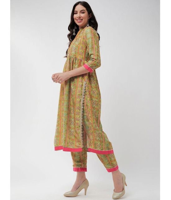 Pannkh - Green Polyester Womens Nayra Kurti ( Pack of 1 ) - None