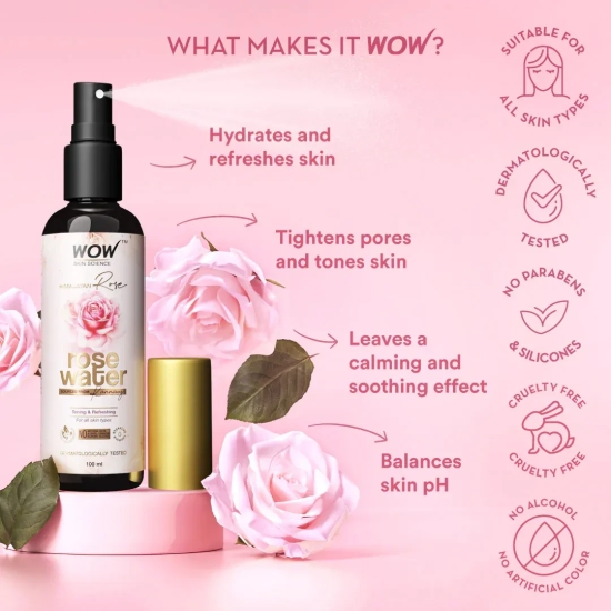 99% Pure Himalayan Rose Water For All Skin Types