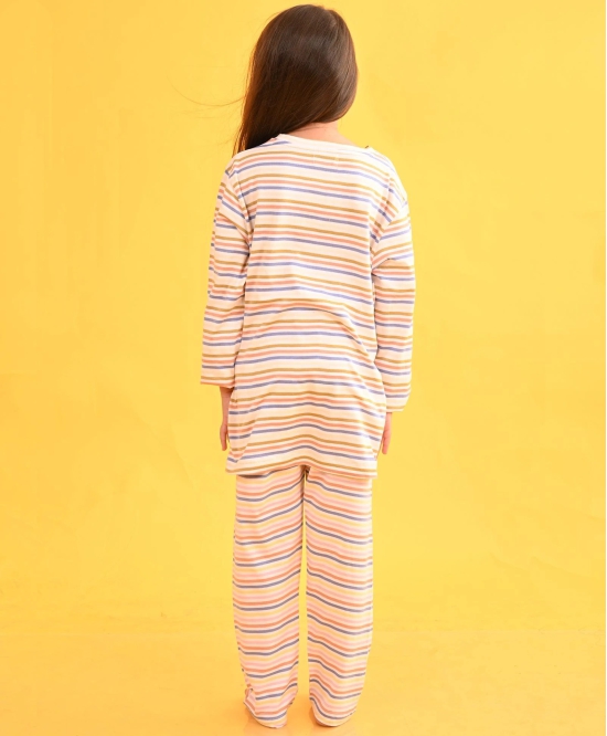 BEIGE PINSTRIPED LONG SLEEVES PYJAMA SET-4-5 YEARS / 2N / BEIGE