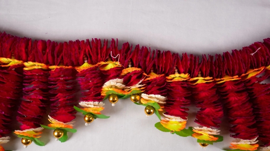 Fluffy Flower Garlands Toran Bandarwal  Set for Main Door Wall Hangings Diwali Decoration Items Home Mandir Puja Decor