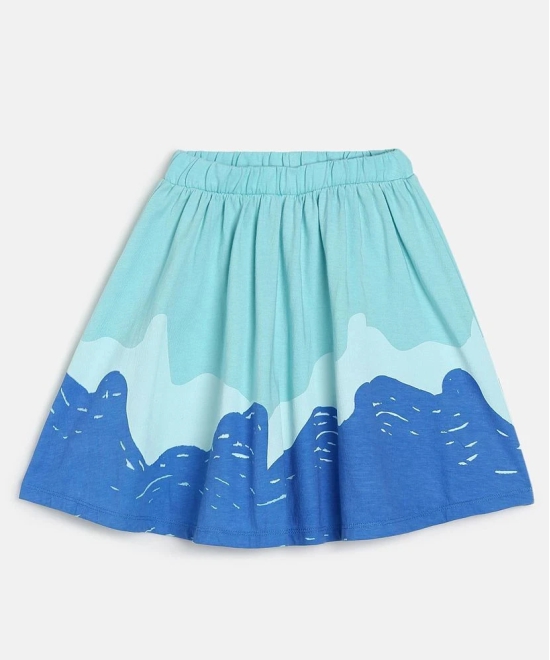 MINI KLUB Blue Cotton Girls Top With Skirt ( Pack of 1 ) - None