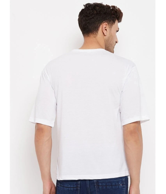 AUSTIZ - White Cotton Blend Regular Fit Mens T-Shirt ( Pack of 1 ) - None