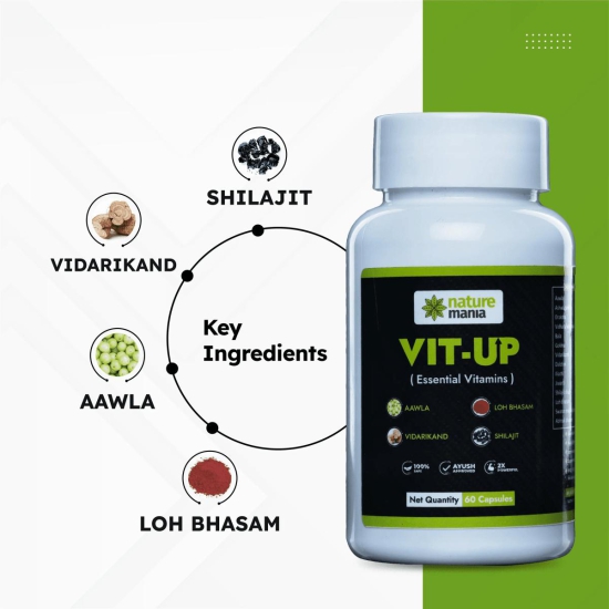 Nature Mania Vit-up Capsule (Vit D and Vit B12 Multivitamin) - 60 Capsules