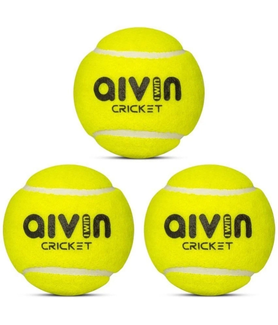 Aivin Green Rubber Cricket Ball ( Pack of 3 ) - M(Youth)