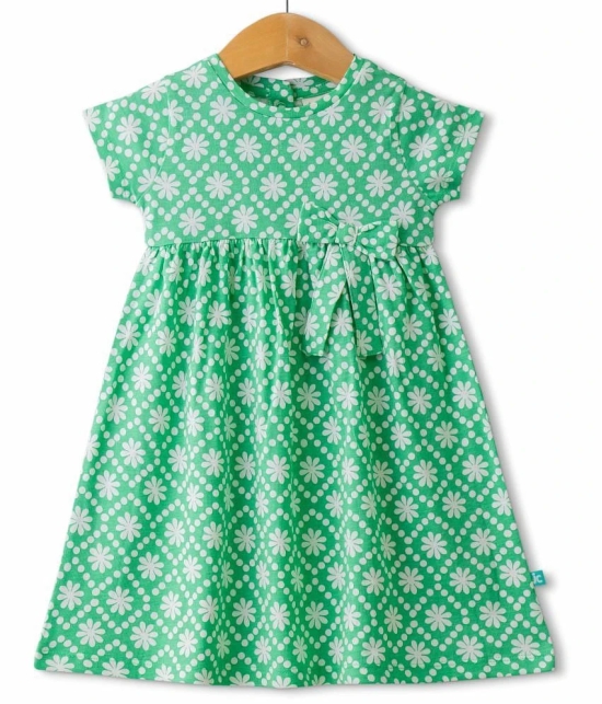 Juscubs Green Cotton Baby Girl Dress ( Pack of 1 ) - None