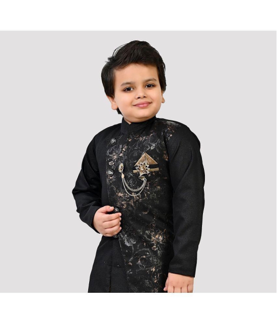 Arshia Fashions - Black Polyester Boys Indo Western Sherwani & Churidar Set ( Pack of 1 ) - None