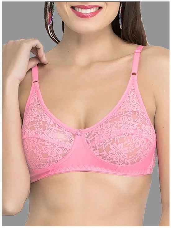 Madam Pack of 1 Net Non Padded Womens Everyday Bra ( Pink ) M01290 - None