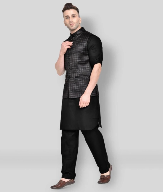 Hangup - Black Cotton Regular Fit Mens Pathani Suit ( Pack of 1 ) - None