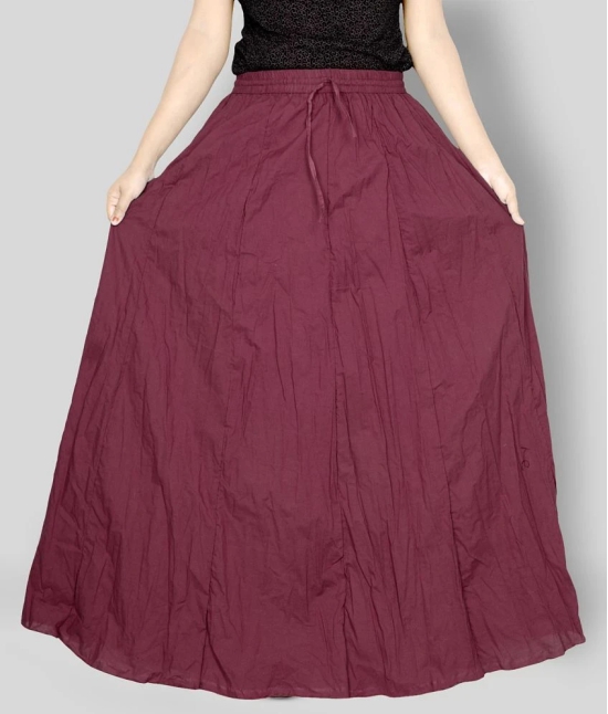 Sttoffa - Maroon Cotton Womens Broomstick Skirt ( Pack of 1 ) - 30