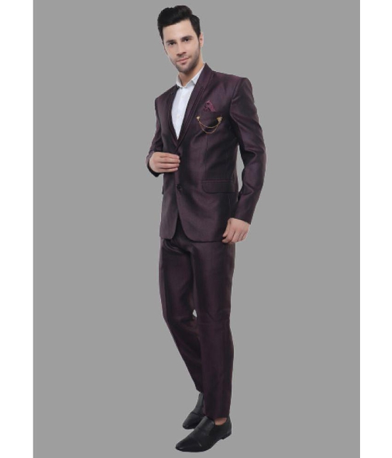 DKGF Fashion - Red Polyester Regular Fit Mens 2 Piece Suit ( Pack of 1 ) - None