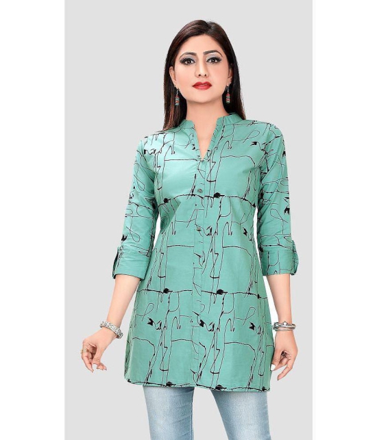 Meher Impex - Green Rayon Women''s Straight Kurti ( Pack of 1 ) - None