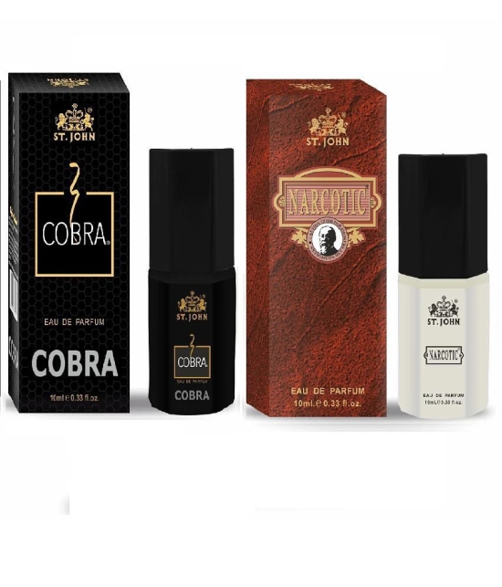 ST.JOHN Cobra Perfume & Narcotic Pocket Perfume For Men 10ml Each (20ml) - Pack of 2