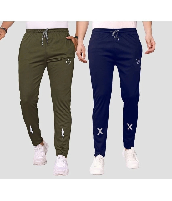 Anand Multicolor Lycra Mens Joggers ( Pack of 2 ) - None