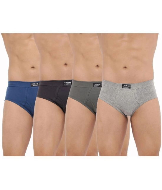 Pack of 4 Dollar Bigboss Assorted Solid Cotton Blend Men Brief - S