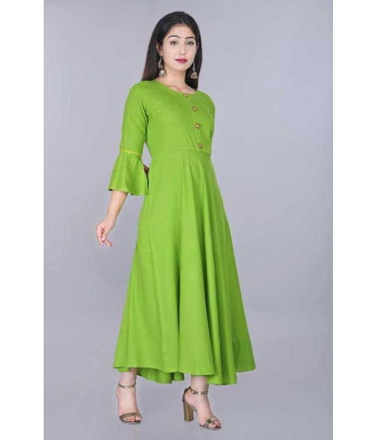 SIPET - Green Rayon Women's Anarkali Kurti ( Pack of 1 ) - None