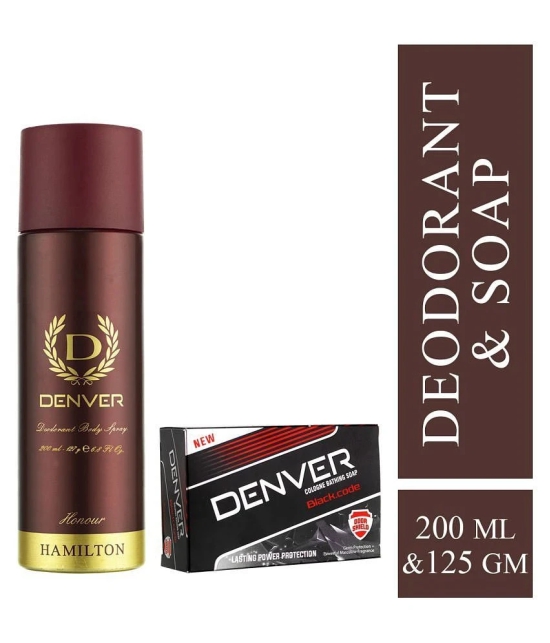 Denver Honour Deodorant - 165ML & Black Code Soap - 125GM For Men (Combo Pack of 2)