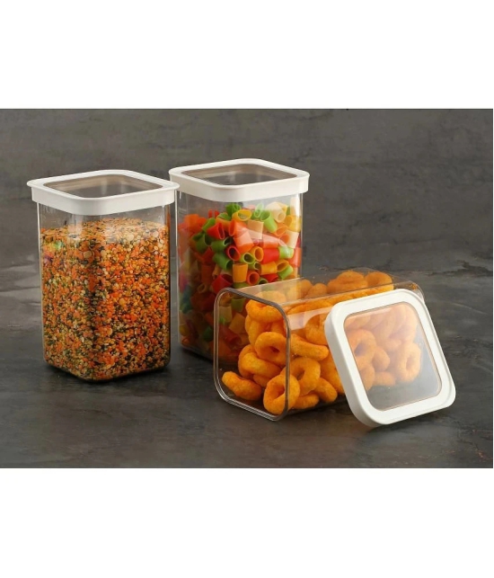 HOMETALES Dal/Pasta/Grocery Plastic White Dal Container ( Set of 6 ) - White