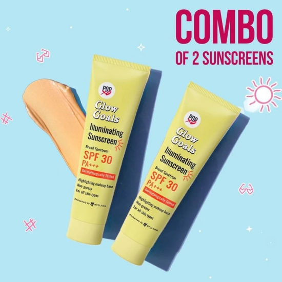 Combo of 2 POPxo Glow Goals Illuminating Sunscreen SPF 30 PA+++ 30g